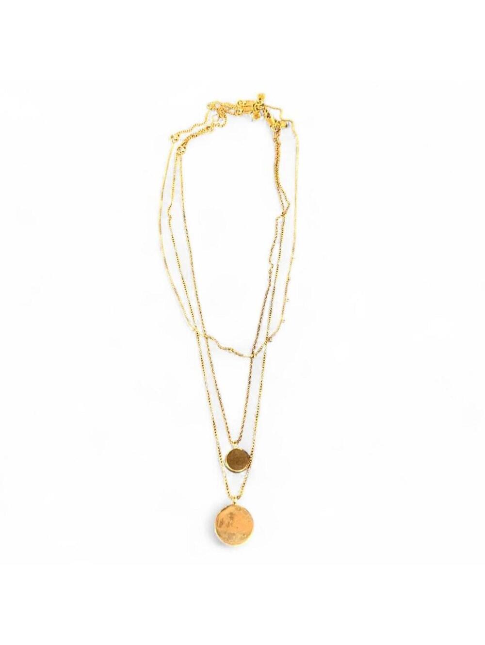 Madewell Gold Layered Coin Necklace Set Minimal Dainty